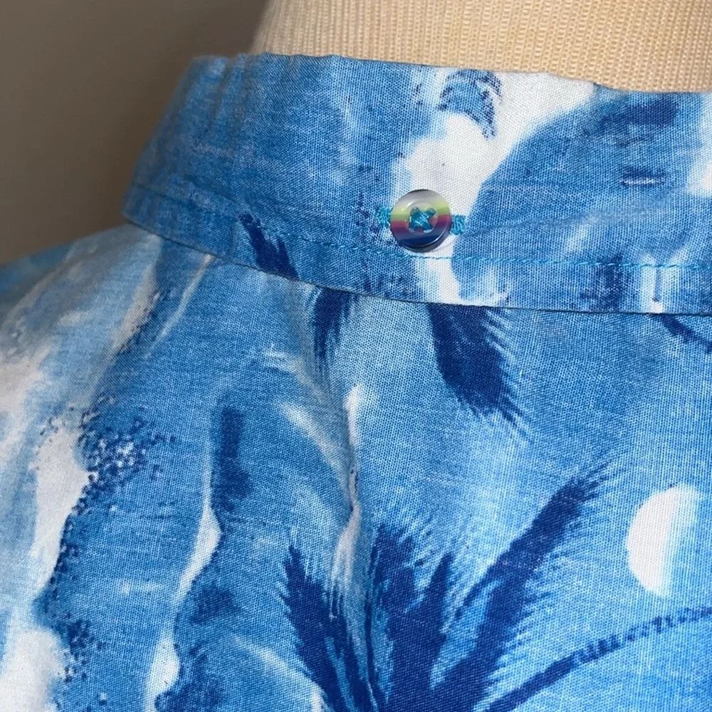 Hurley Hawaiian shirt- blue surf palm trees-Rare - Picture 3 of 8